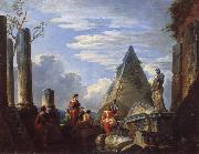 Giovanni Paolo Pannini Roman Ruins with Figures oil on canvas